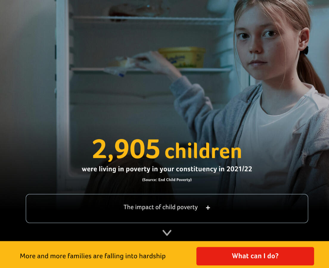 Action for Children - child poverty data visualisation